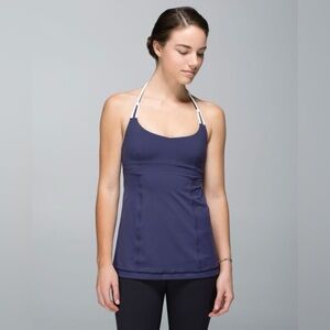 LULULEMON Alight Halter Cadet Blue / Angel Wing / Steep Stripe Horizontal Top